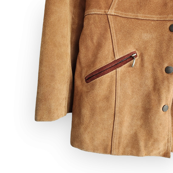 Express Tan and Brown Leather Jacket - Picture 8 of 10